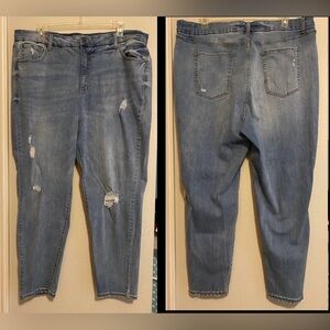 Terra & Sky Distressed Light Wash Blue Jeans